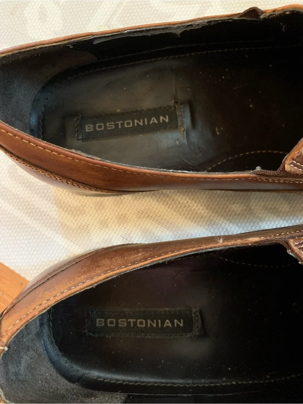 BOSTONIAN Square Toe Dress Loafers Men’s 8.5 M Brown Leather Slip-On 28246